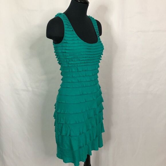 Studio M Layered Teal Bodycon Mini Dress - Women’s XS - Picture 2 of 6